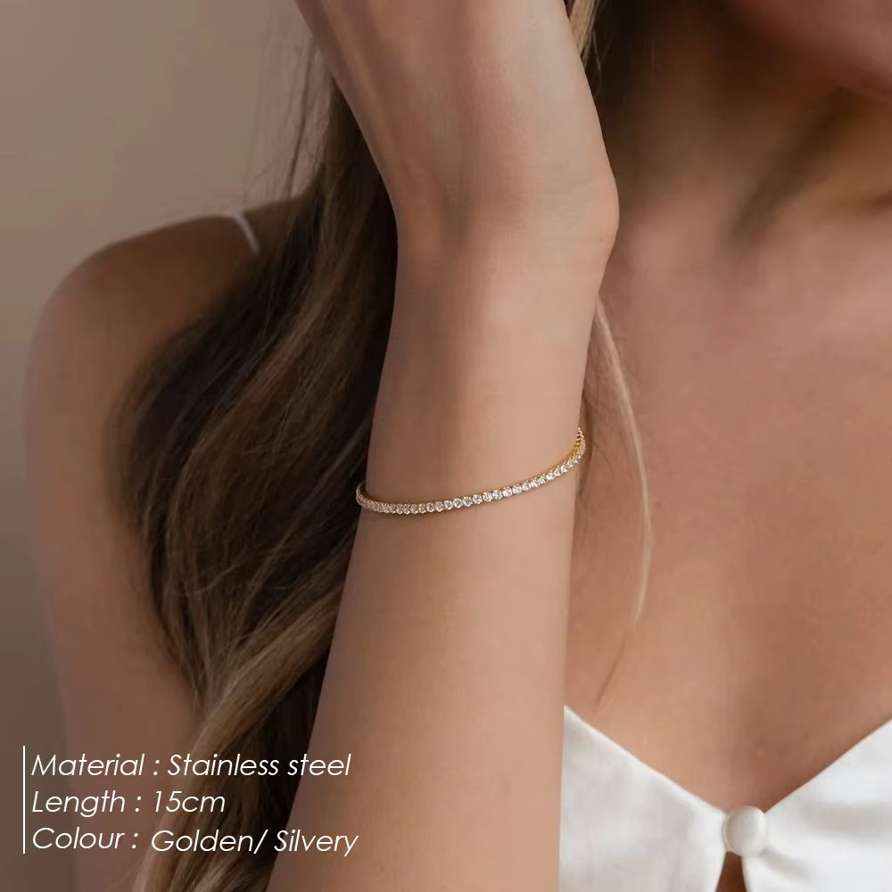 EmpressGleam™ Zirconia Tennis Bracelet – Timeless Sparkle, Effortless Sophistication